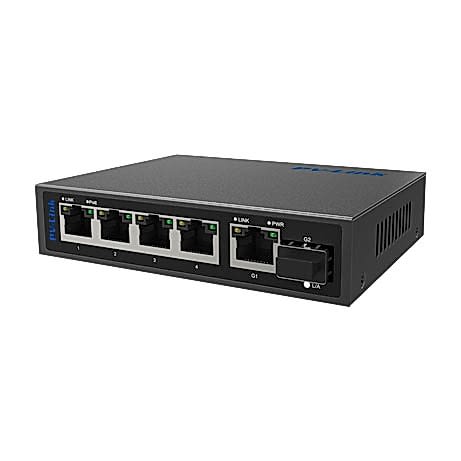 PV-POE04G1S1 - PoE коммутатор, 4 PoE 100 Мбит/с, 2 Up-link 1xRJ45, 1xSFP 1000 Мбит/с, 65 Вт