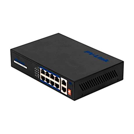 PV-POE08F2WD - PoE коммутатор, 8 PoE 100 Мбит/с, 2 Up-link 100 Мбит/с, 120 Вт, 250 м, Watchdog